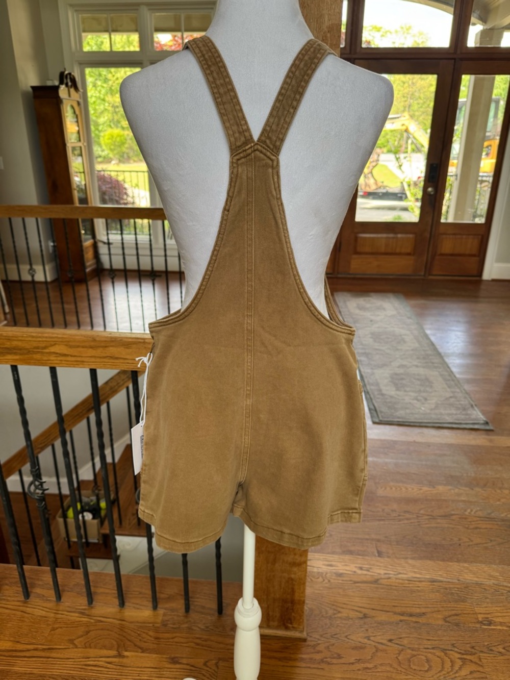 Zenana Outfitters Camel Tan relaxed fit Overalls - Picture 3 of 6